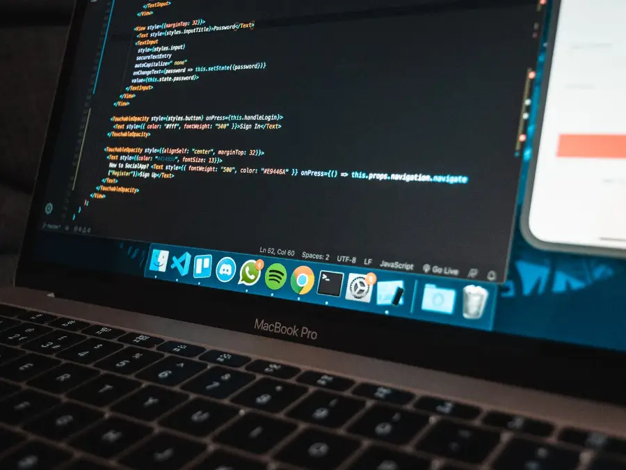 Illustrative website design and development workspace